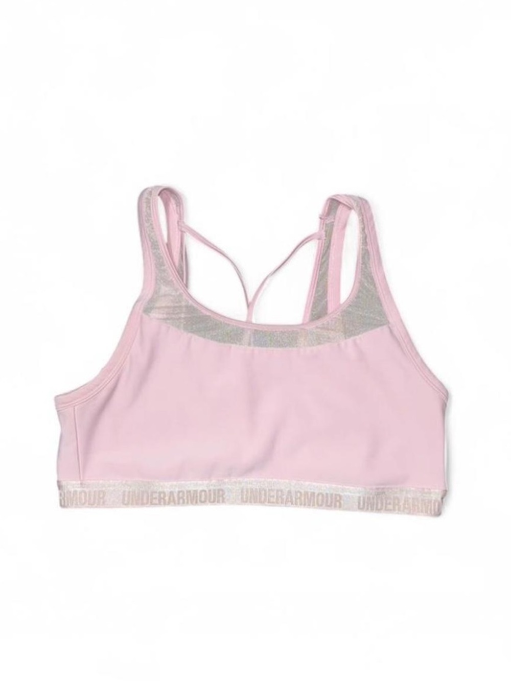 Under Armour Women’s Fitted Light Pink Racer Back Active Sports Bra Size Medium